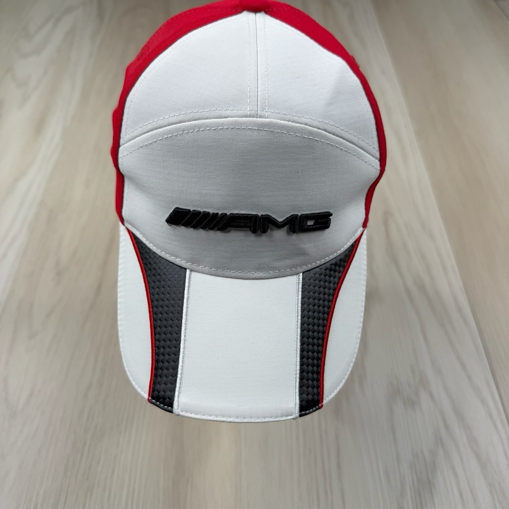 Mercedes-Benz AMG Red White Carbon Fiber Hat Cap Racing Children's Size NWOT